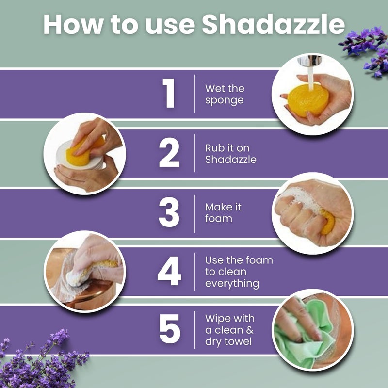 Shadazzle Natural All Purpose Cleaner and Polish â€“ Eco friendly Multi-purpose Cleaning Product (1 Pack, Lavender) - Image 5